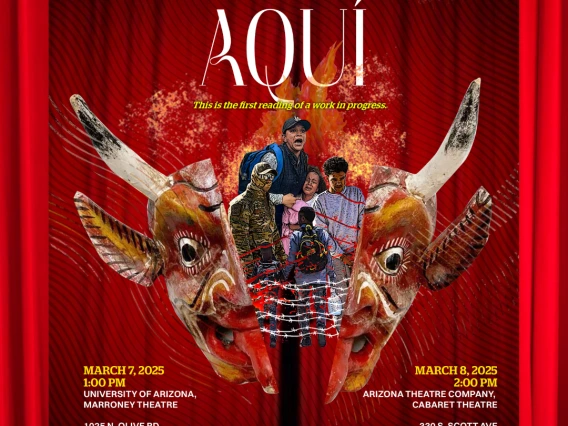 flyer for a play with a cows head and horns