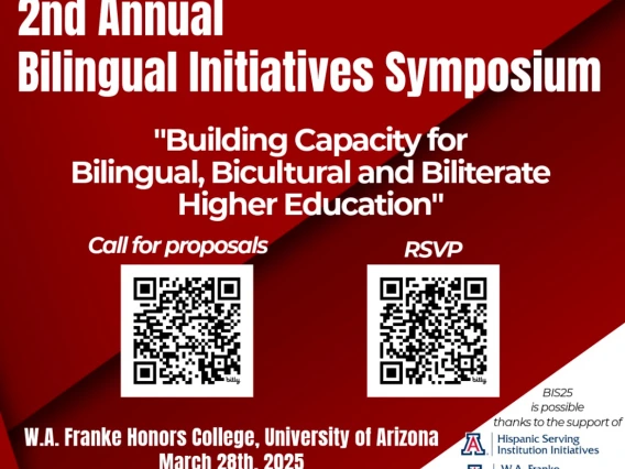 red flyer with qr codes for symposium